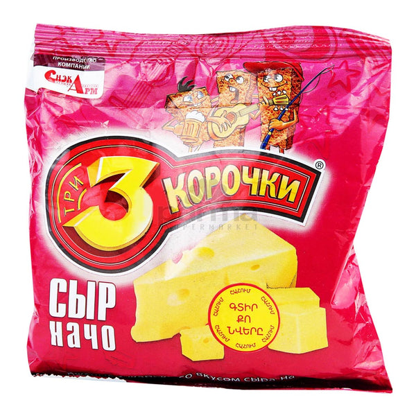 Crackers de seigle "3 korochki" au goût de fromage Nacho 80gr