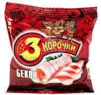 Rye Crackers "3 korochki" with Bacon flavor 80gr