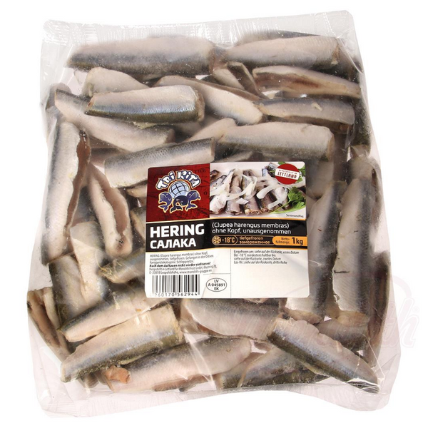 Baltic herring, headless, gutted, frozen 1kg