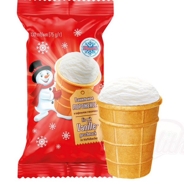 Vanilla Ice Cream in waffle cup "Plombir" 130ml
