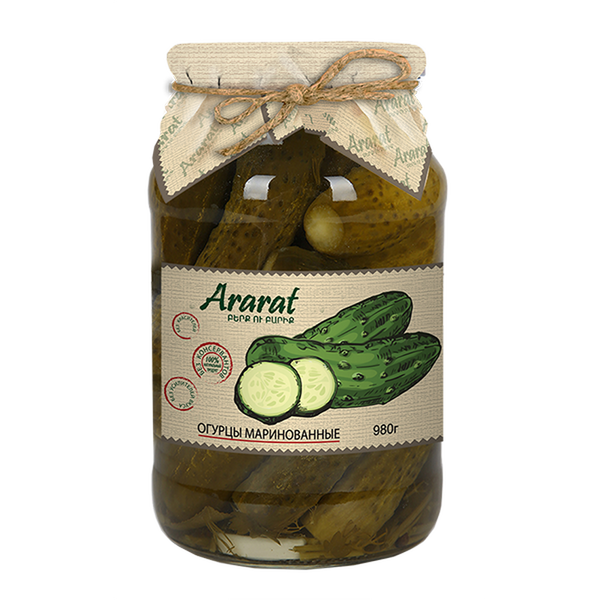 Marinated cucumbers Ararat 980g