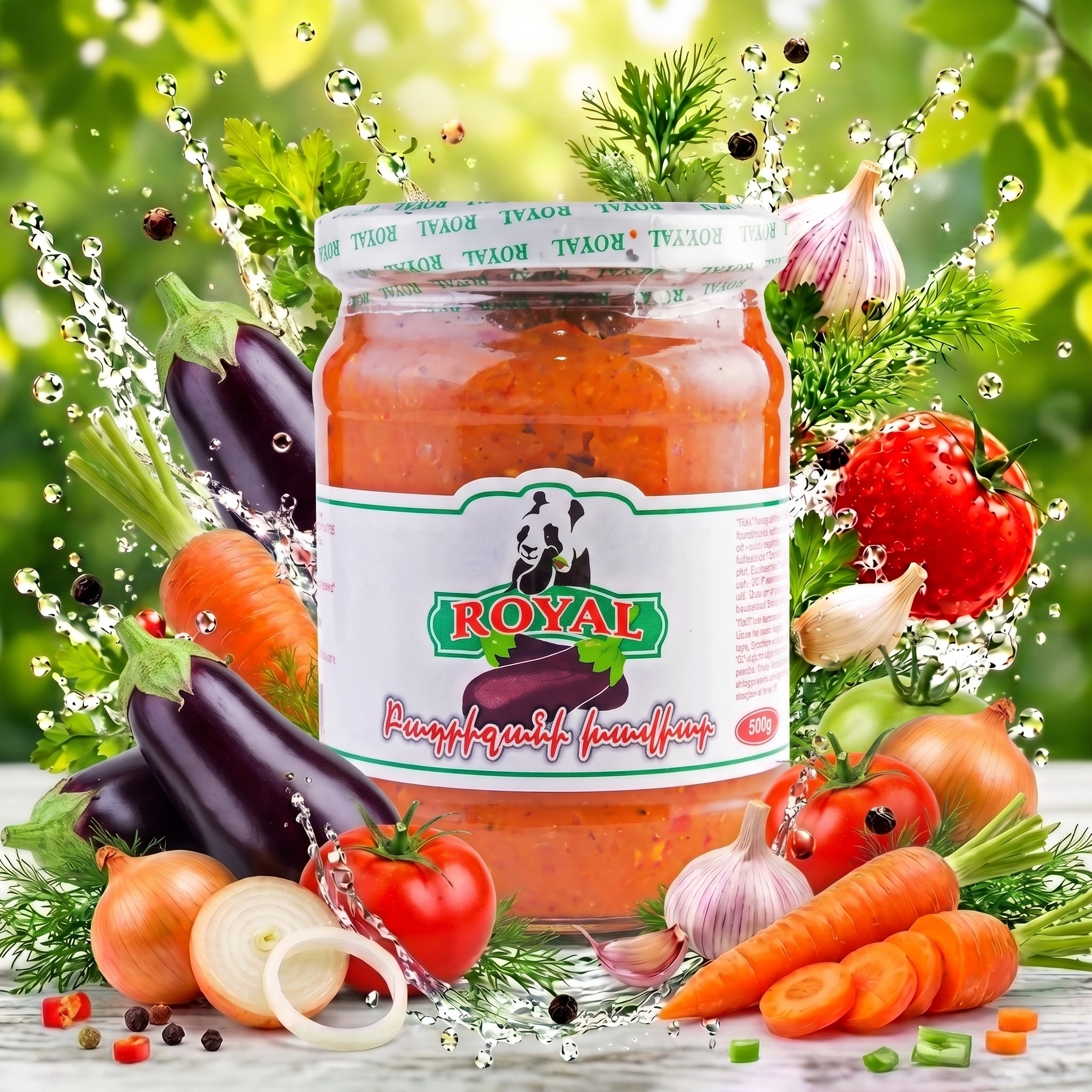 Glass_jar_with_vegetable_spread_2K_20260923062425 Royal - Eggplant Caviar - 500g - Image 1
