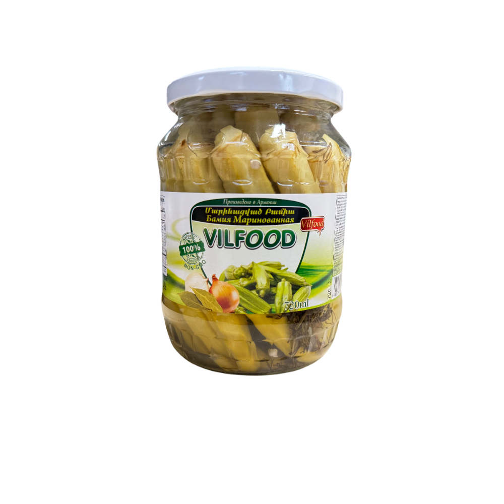 Дизайн без названия-5 Vilfood - Okra Marinated - 605g - Image 1