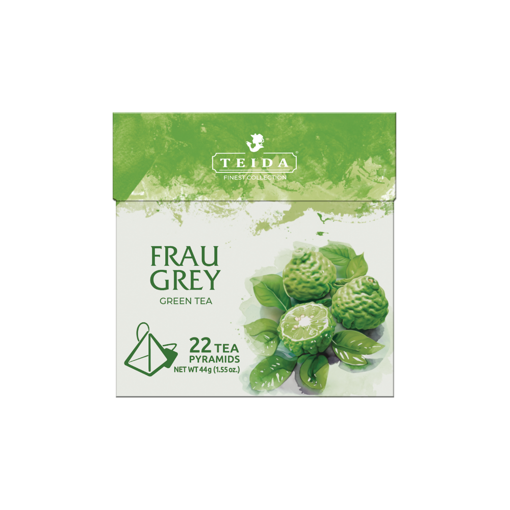 Дизайн без названия Teida — Frau Grey Green Tea — 22 Tea Pyramids (44 g) - Image 1
